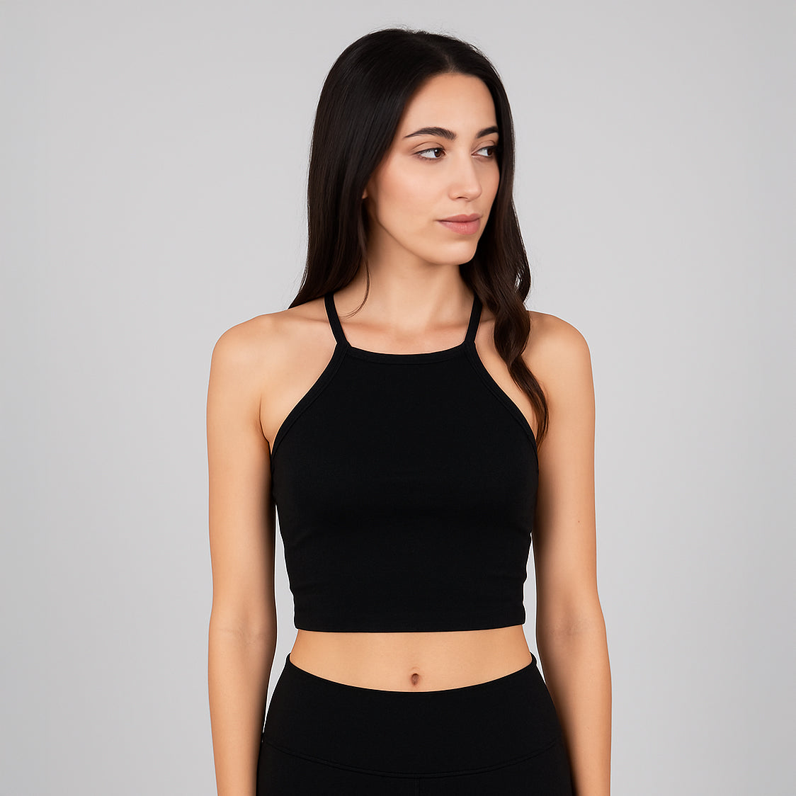 High Neck Crop Tank