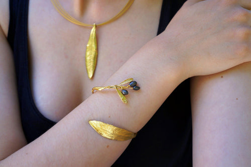 Gold Olive Branch Bracelet