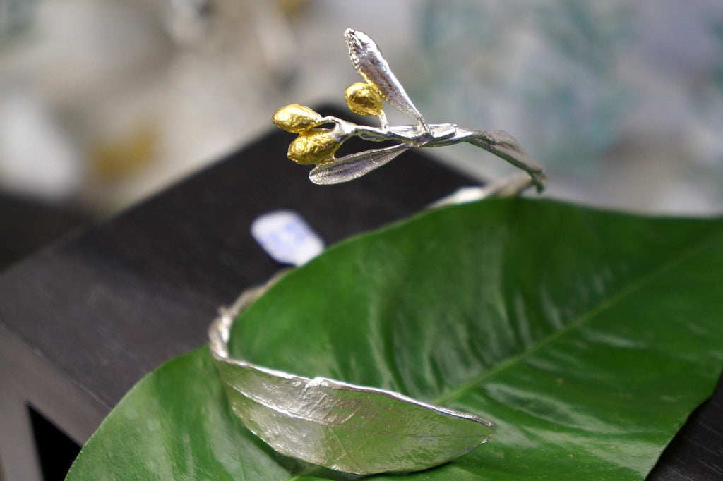 Gold Olive Branch Bracelet