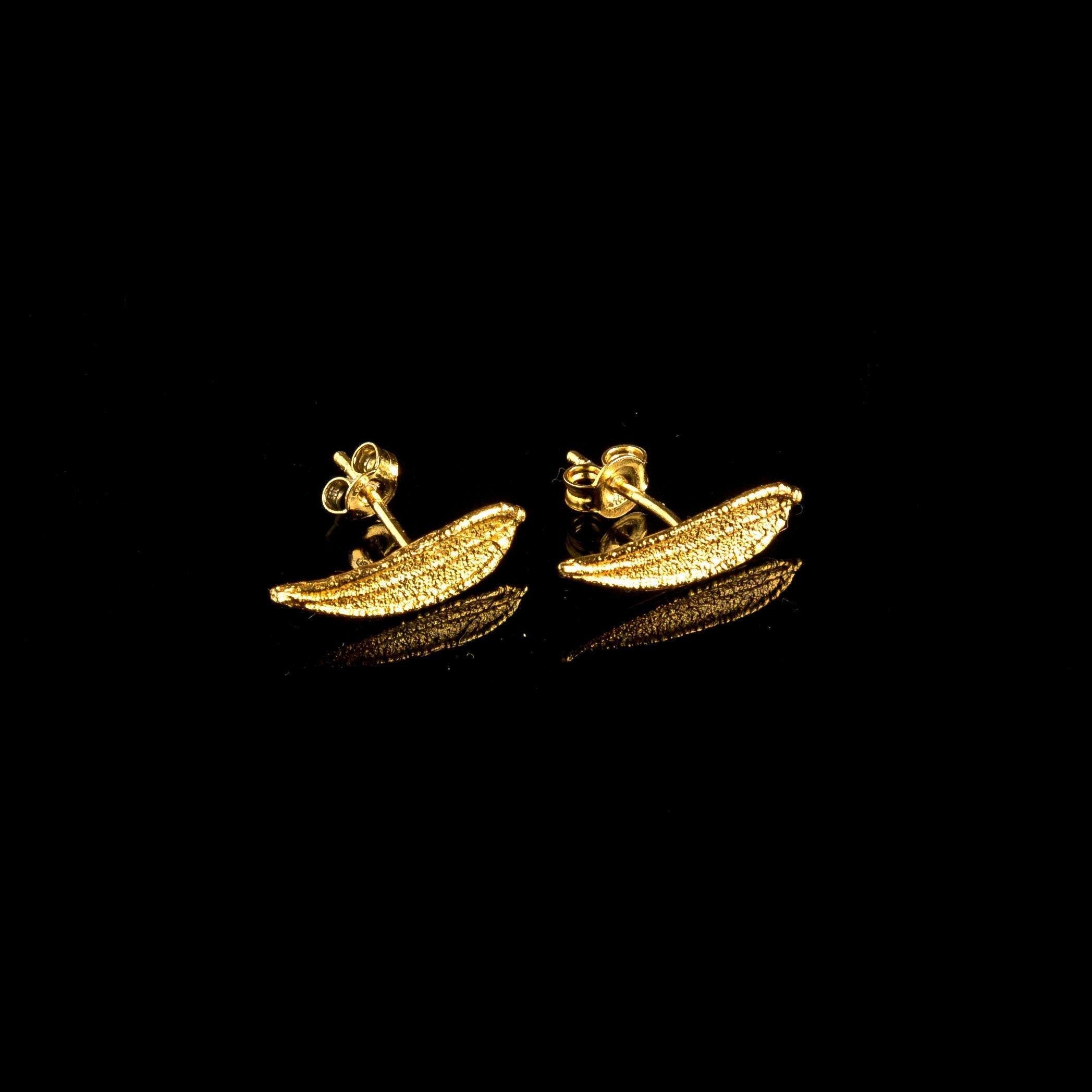 Olive Leaf Stud Earrings