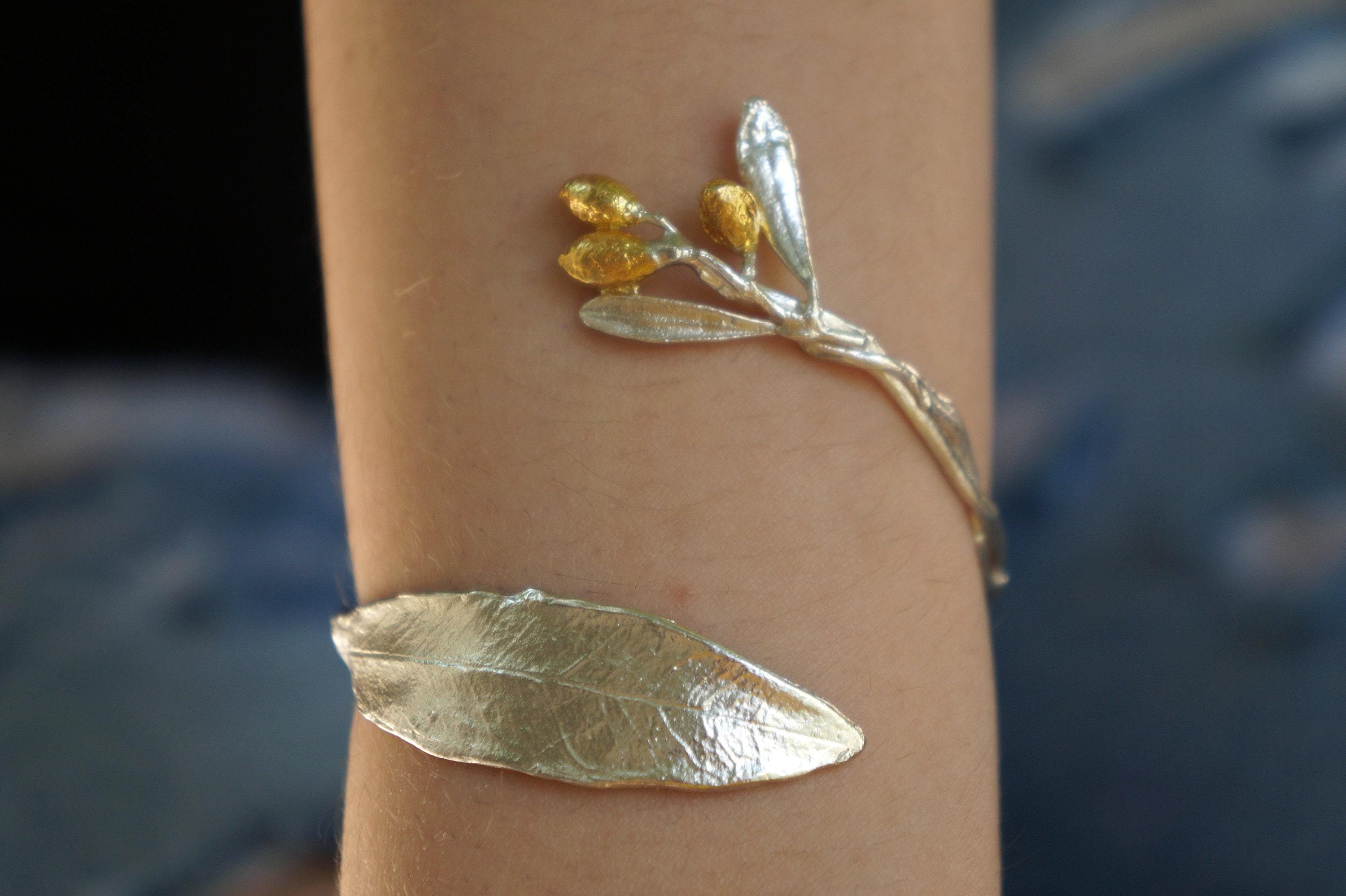 Gold Olive Branch Bracelet