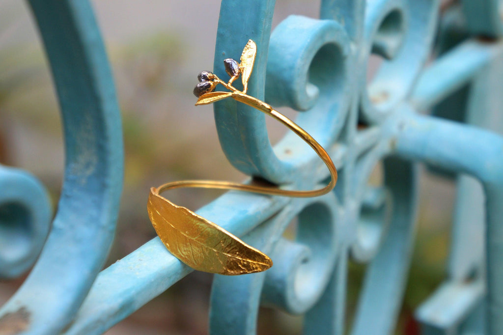 Gold Olive Branch Bracelet