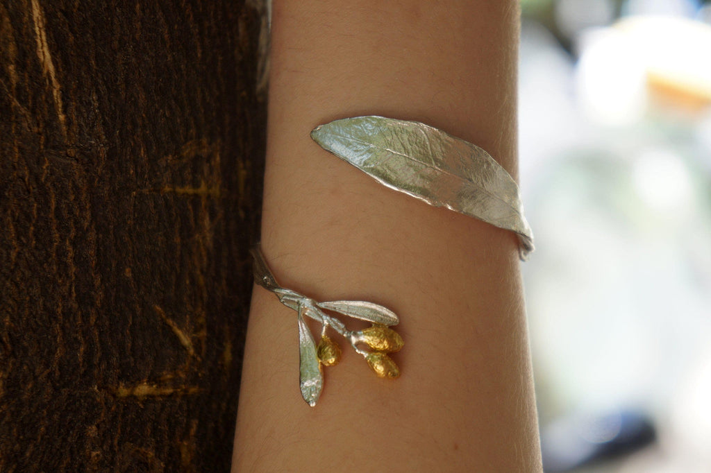 Gold Olive Branch Bracelet
